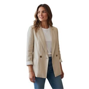 LC Lauren Conrad Cream Linen Blazer size XS